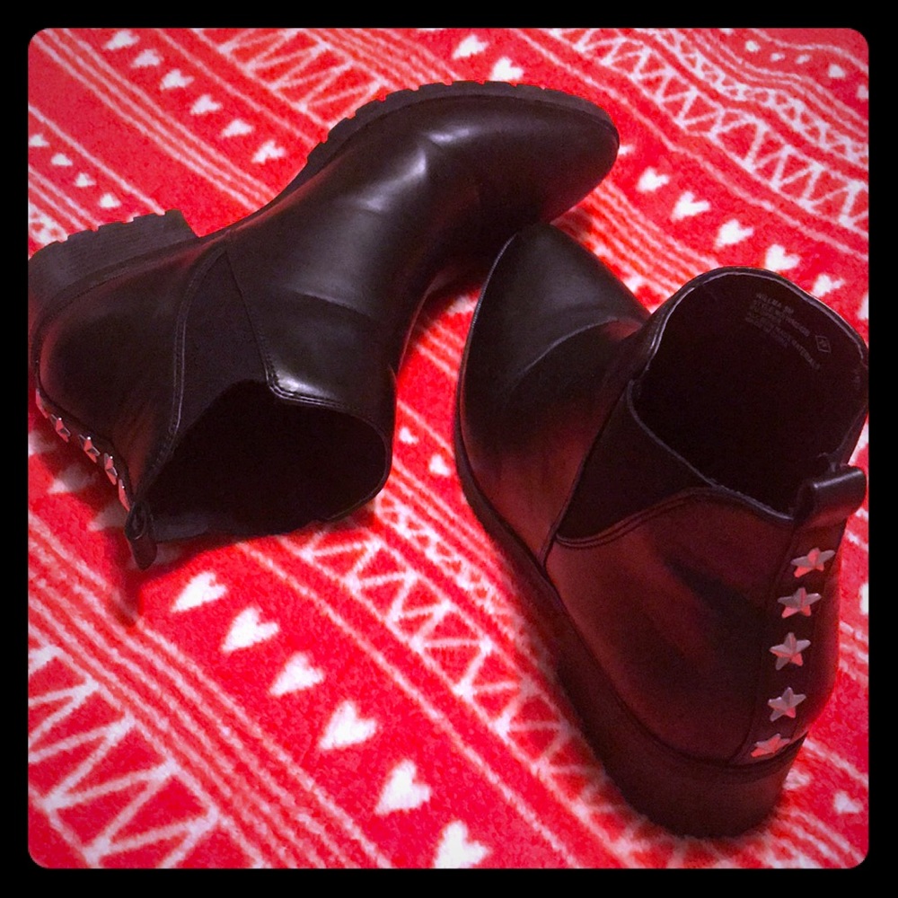 Black dress shoes boots sz 9